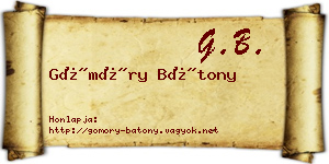 Gömöry Bátony névjegykártya